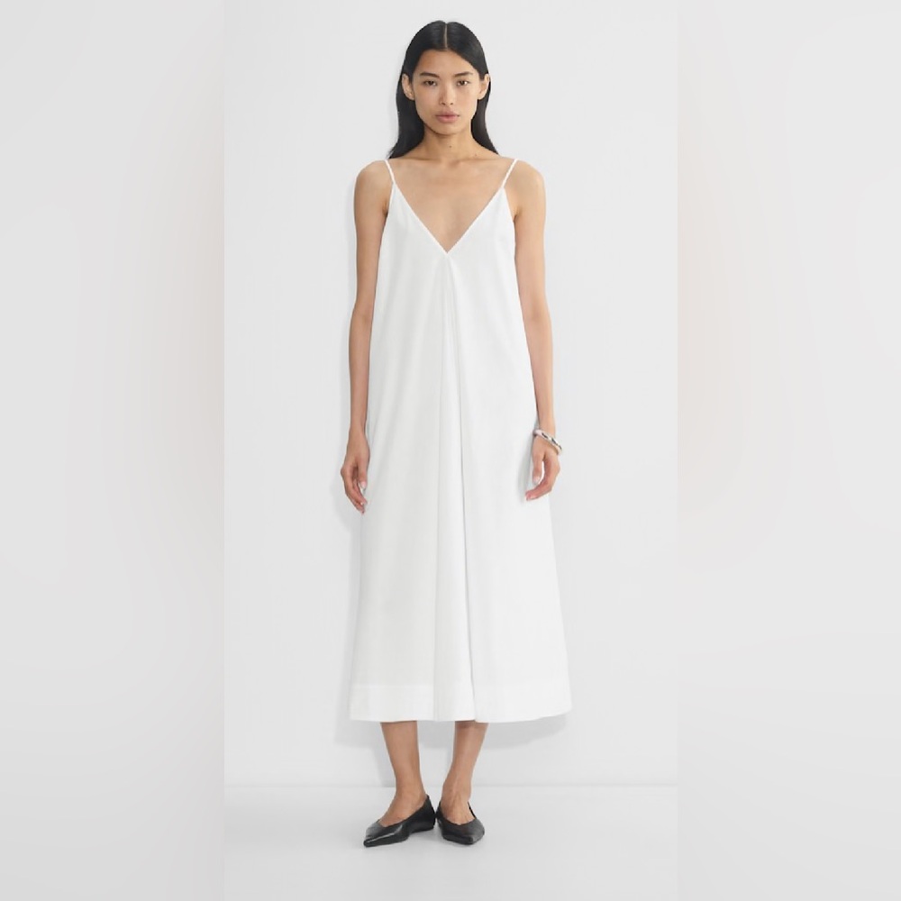 NWT Aritzia Babaton Nouvelle Poplin White Backless Dress Size Medium
